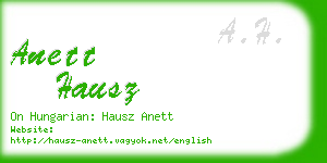 anett hausz business card